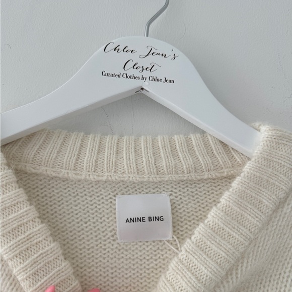 ANINE BING Rosalind Angora & Wool Ivory Sweater L - Picture 7 of 8